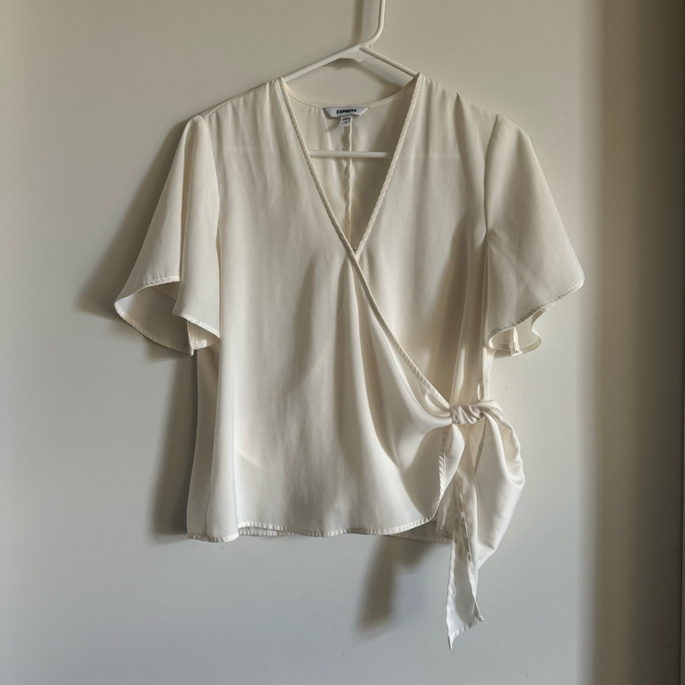 Cream Wrap Top